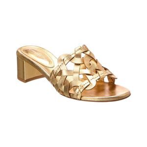 Gianvito Rossi Leather Sandal, Gold